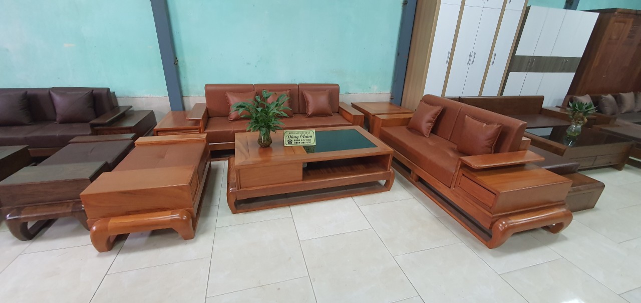 Bộ Bàn Ghế Gỗ Tự Nhiên Hương Đá Phòng Khách Sang Trọng